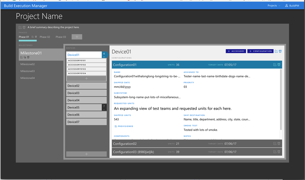 Microsoft Build Execution Manager dashboard